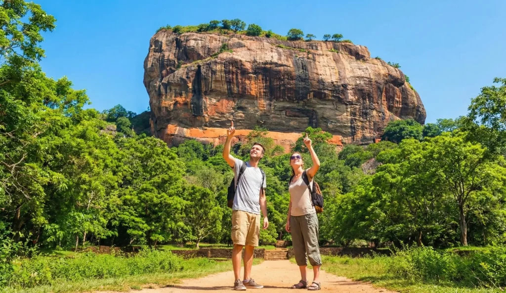 A majestic view of Sigiriya Lion Rock in Sri Lanka, ideal for travel and cultural tourism