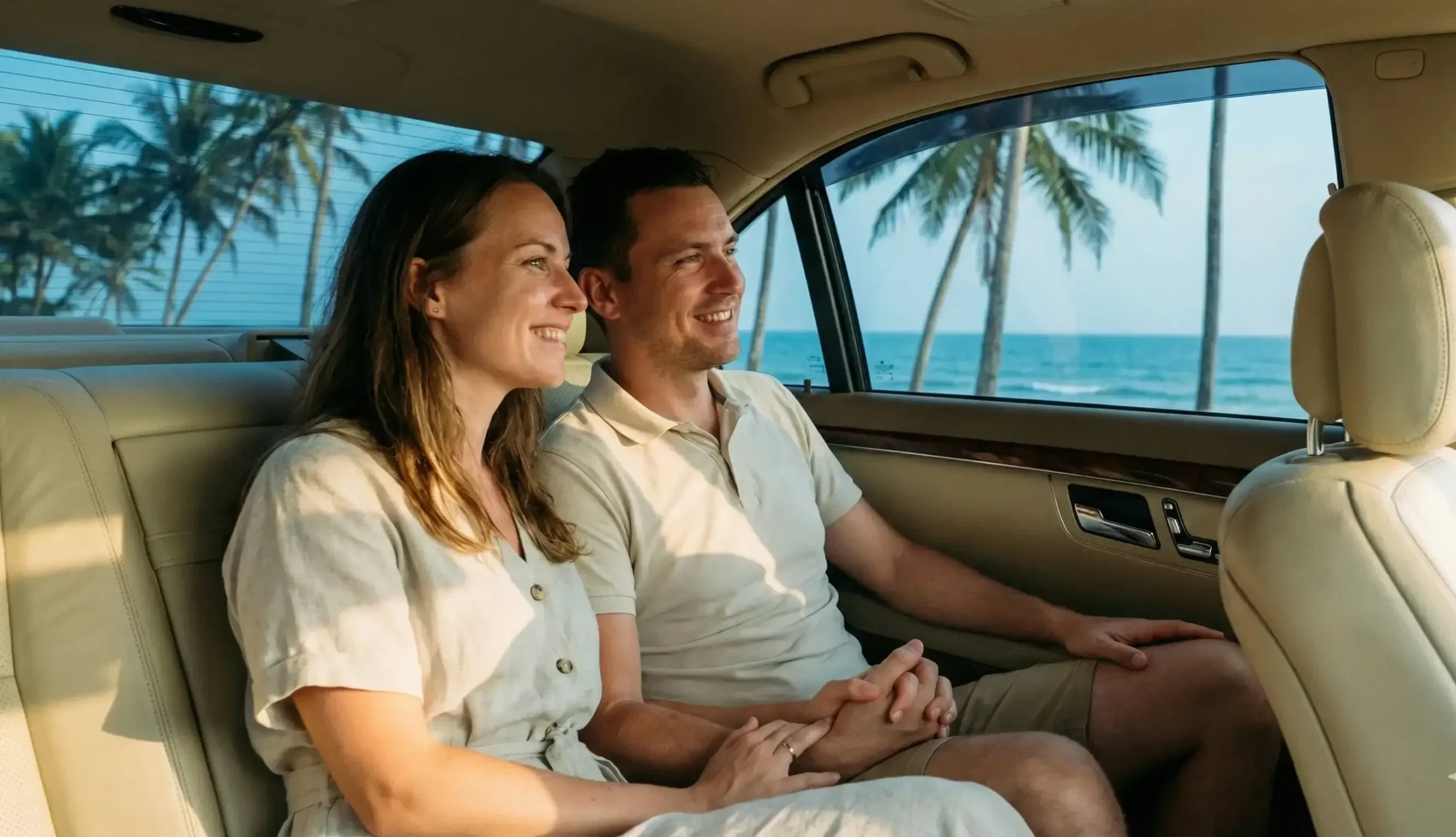 A happy European couple enjoying luxury travel experiences in Sri Lanka’s scenic landscapes