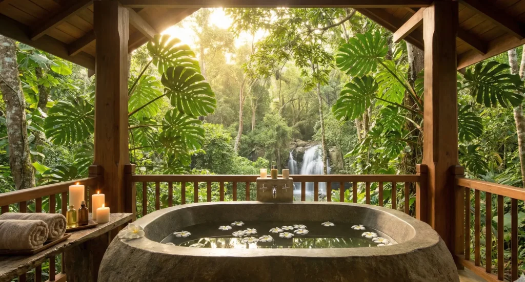 Exclusive luxury spa in Sri Lanka set in a lush jungle for relaxation and wellness