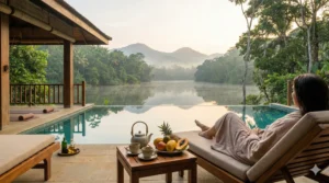 guest is relaxing on a comfortable lounge chair | Ceylon Signature - Sri Lanka