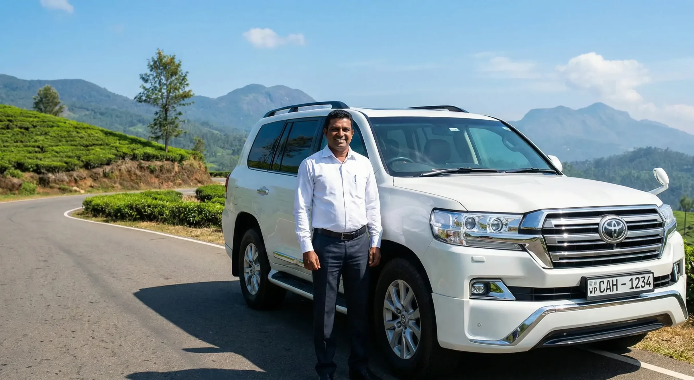 Professional Sri Lankan private driver providing luxury travel services in Sri Lanka