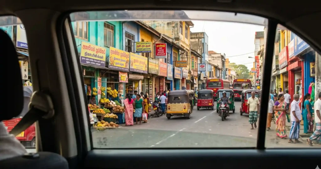 Sri Lankan street with colorful shops and people scaled e1778053795431 | Ceylon Signature - Sri Lanka