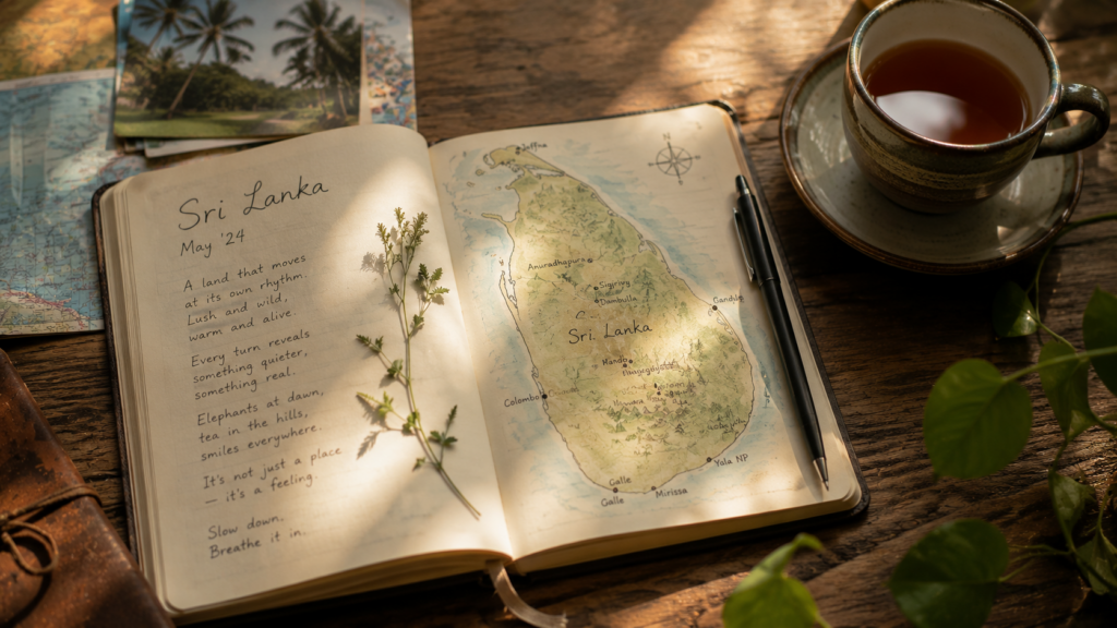 map of Sri Lanka a pen and a cup of tea. Soft relaxed light moving away from a rushed itinerary.ceylon signature | Ceylon Signature - Sri Lanka
